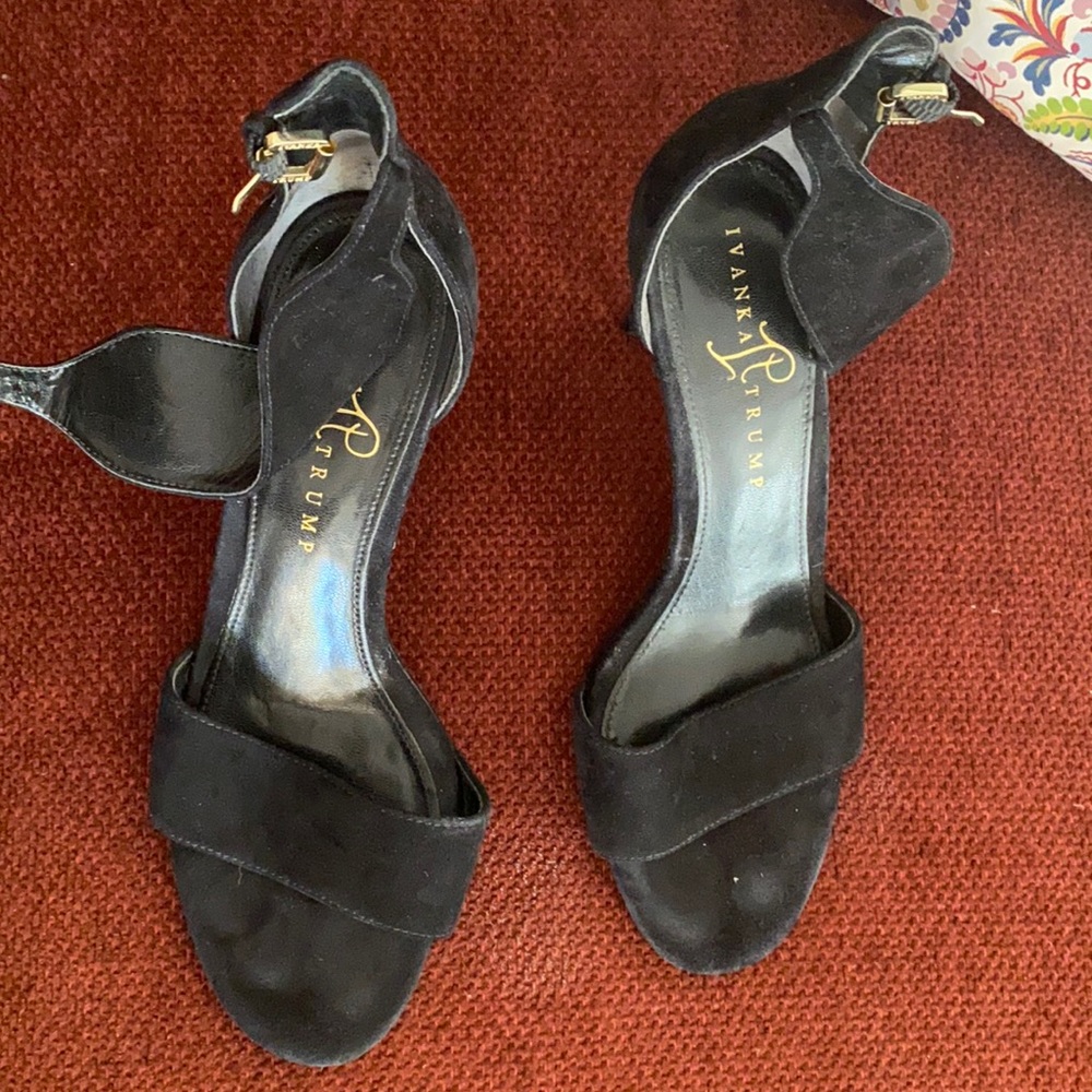 Black suede ivanka trump 8.5 heels. Used maybe 4 times.
